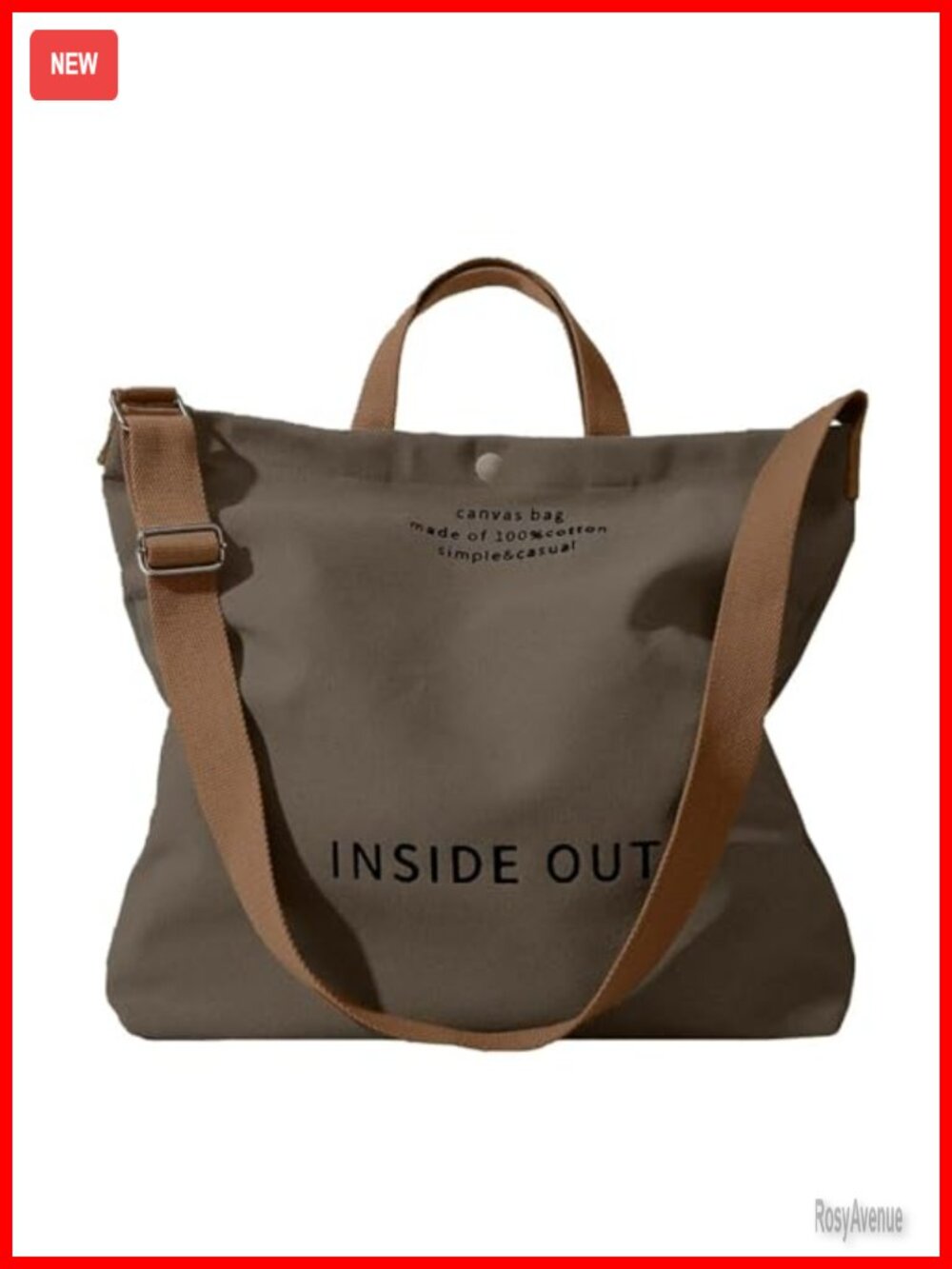 Canvas Tote Bag Crossbody Handbag Adjustable Strap Coin Purse Work Travel